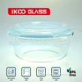 High borosilicate glass small round food container 400ml